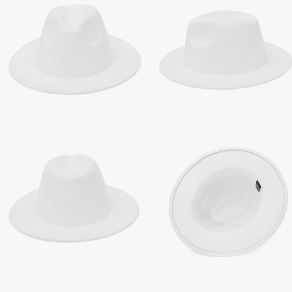 Gemvie Mens Women's Wool Fedora Panama hat, Wide Flat Brim Trilby Felt - Picture 2 of 2